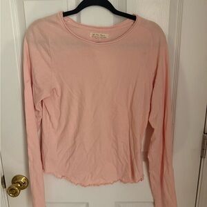 Free People Soft Pink Long Sleeve Tee